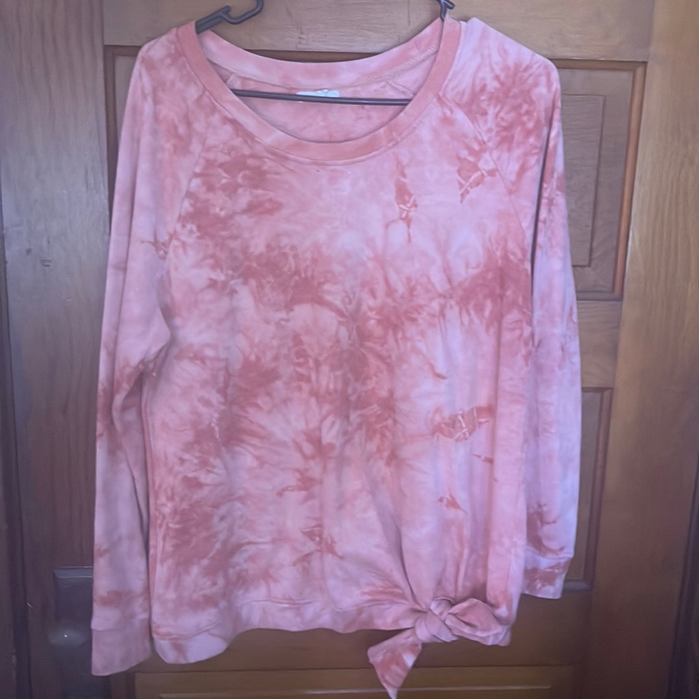 Tie-dyed sweatshirt.
